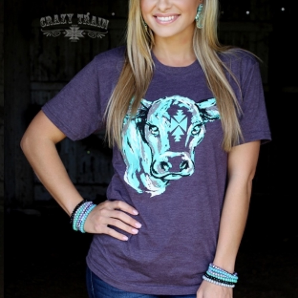FASHION CATTLE TEE BY; CRAZY TRAIN